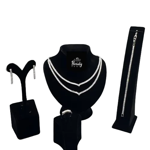 طقم عقد وحلق وخاتم واسوارة T10803