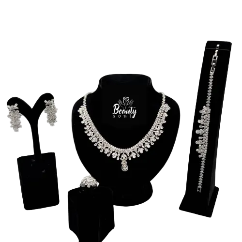 Necklace, earrings, ring and bracelet set T10358