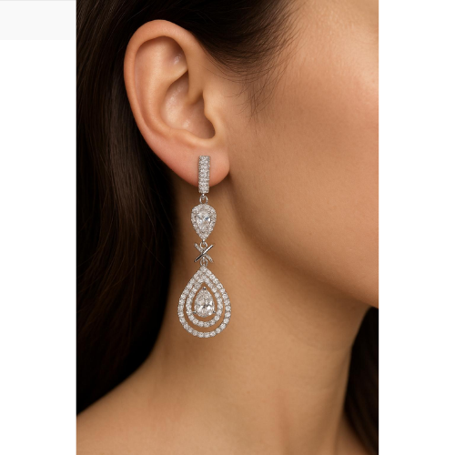 Luxury waterdrop zircon earrings