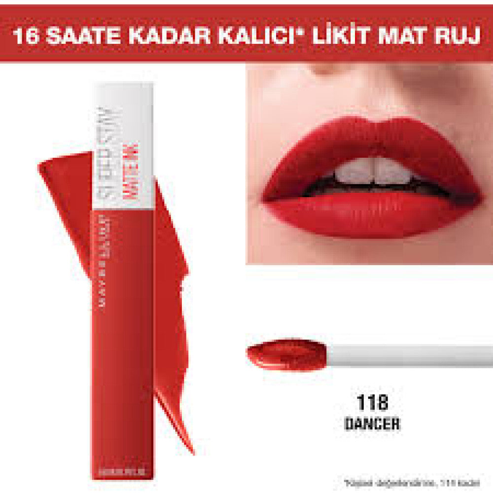 Maybelline New York SuperStay Matte Ink Liquid Lipstick - 118 Dancer