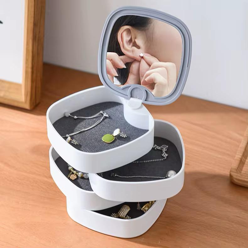 White multi-layered plastic accessory box