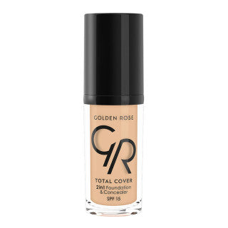 Golden Rose Total Cover 2 in 1 Foundation & Concealer, Shade 02 (Ivory Beige)