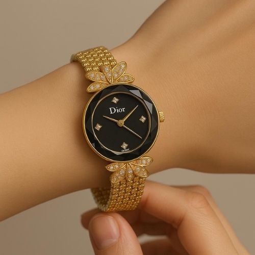 Dior Women's Watch - Luxury Gold Edition with Black Dial