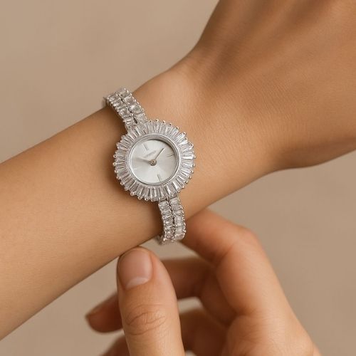 Luxury Women's Watch - Round Design Fully Studded with Zircon