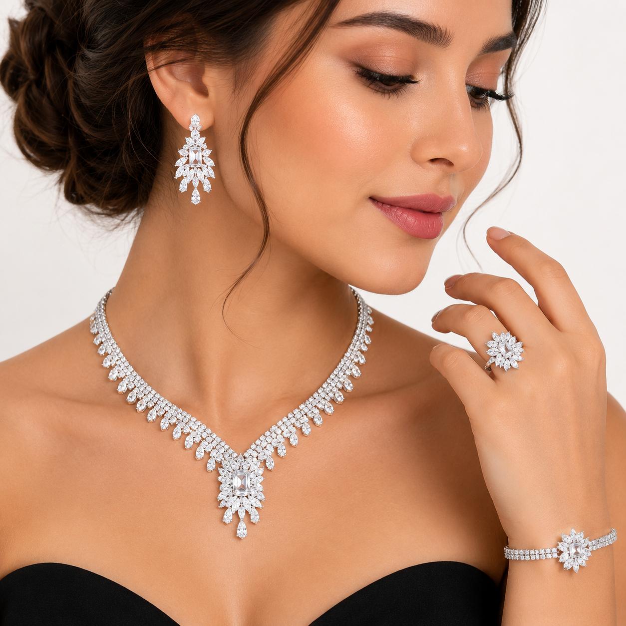 طقم اكسسوارات كرستال 4 قطع
