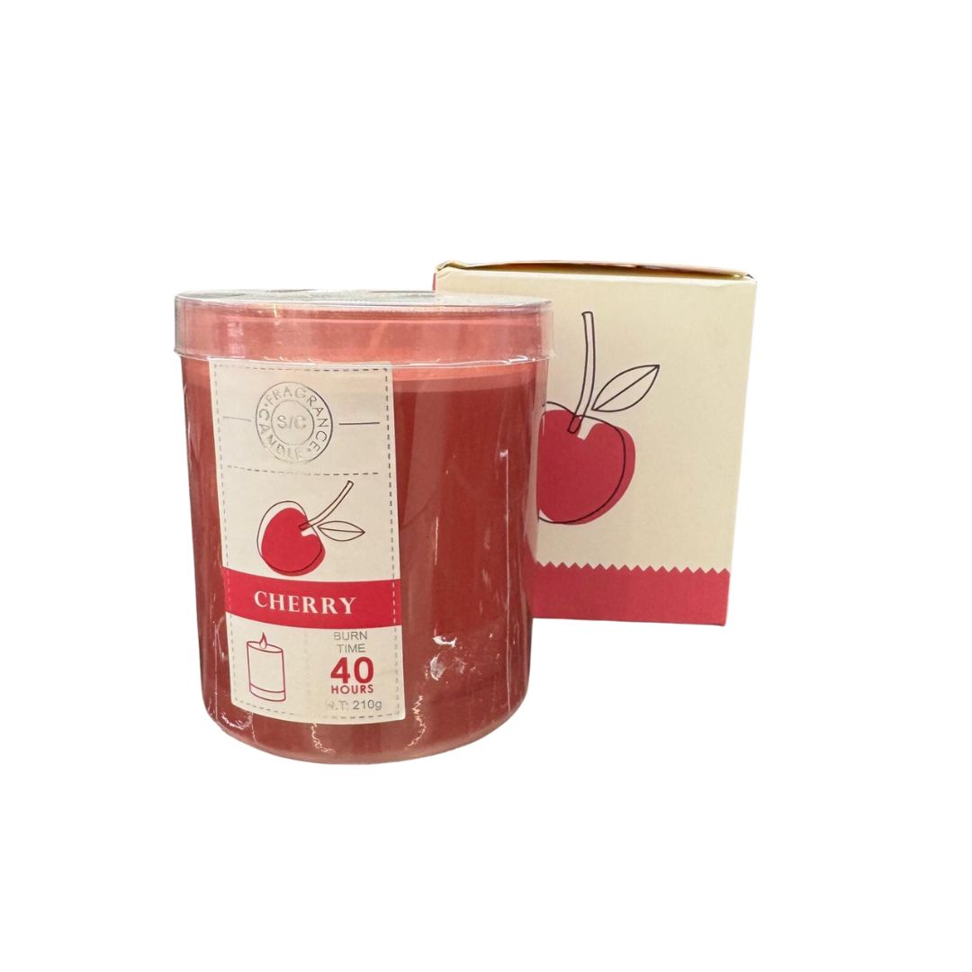 Cherry-scented candle