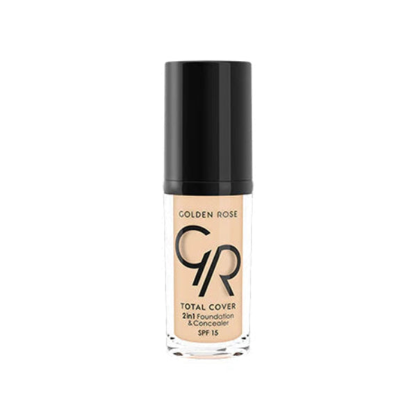 Golden Rose Total Cover 2 in 1 Foundation & Concealer, Shade 01 (Porcelain Beige)