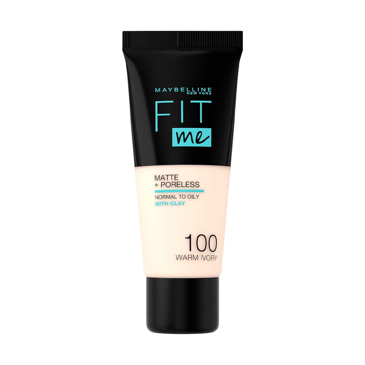 Maybelline Fit Me Matte + Poreless Foundation in 100 Warm Ivory, 30ml