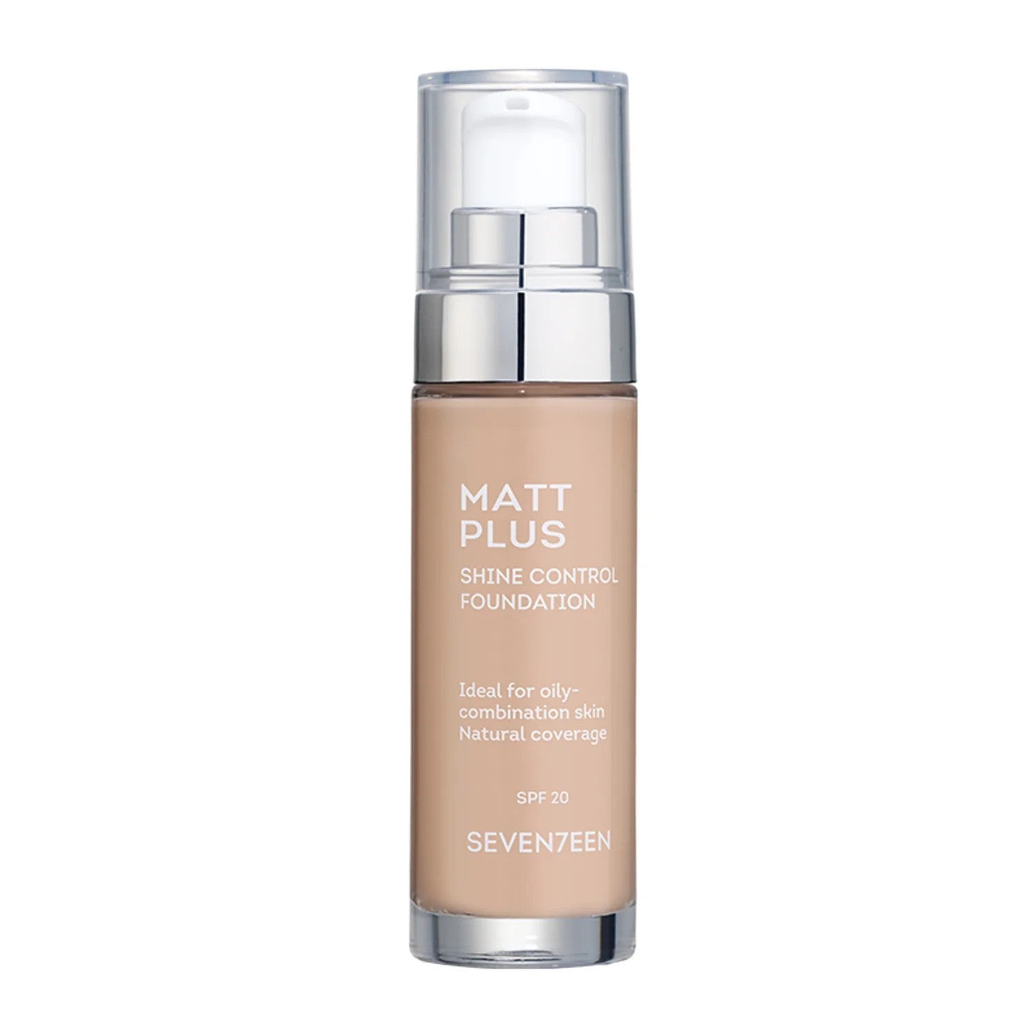 Seventeen Matte Plus Liquid Foundation, shade 03 Natural Beige, for oily and combination skin