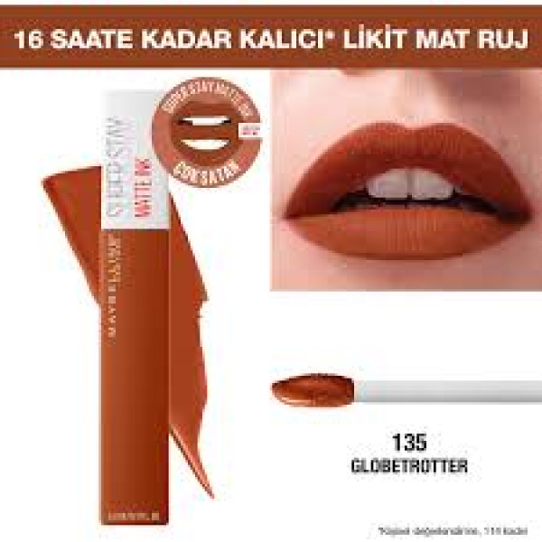 مايبيلين نيويورك سوبر ستاي مات إنك أحمر شفاه سائل - 135 غلوبتروتر