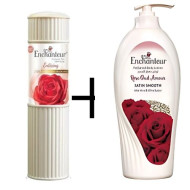 مجموعة إنشانتور إنْتايسينغ + روز عود أمور – بودرة التلك ولوشن الجسم