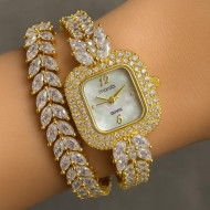 ساعة – فخامة ملكية بتصميم مرصّع بالكامل